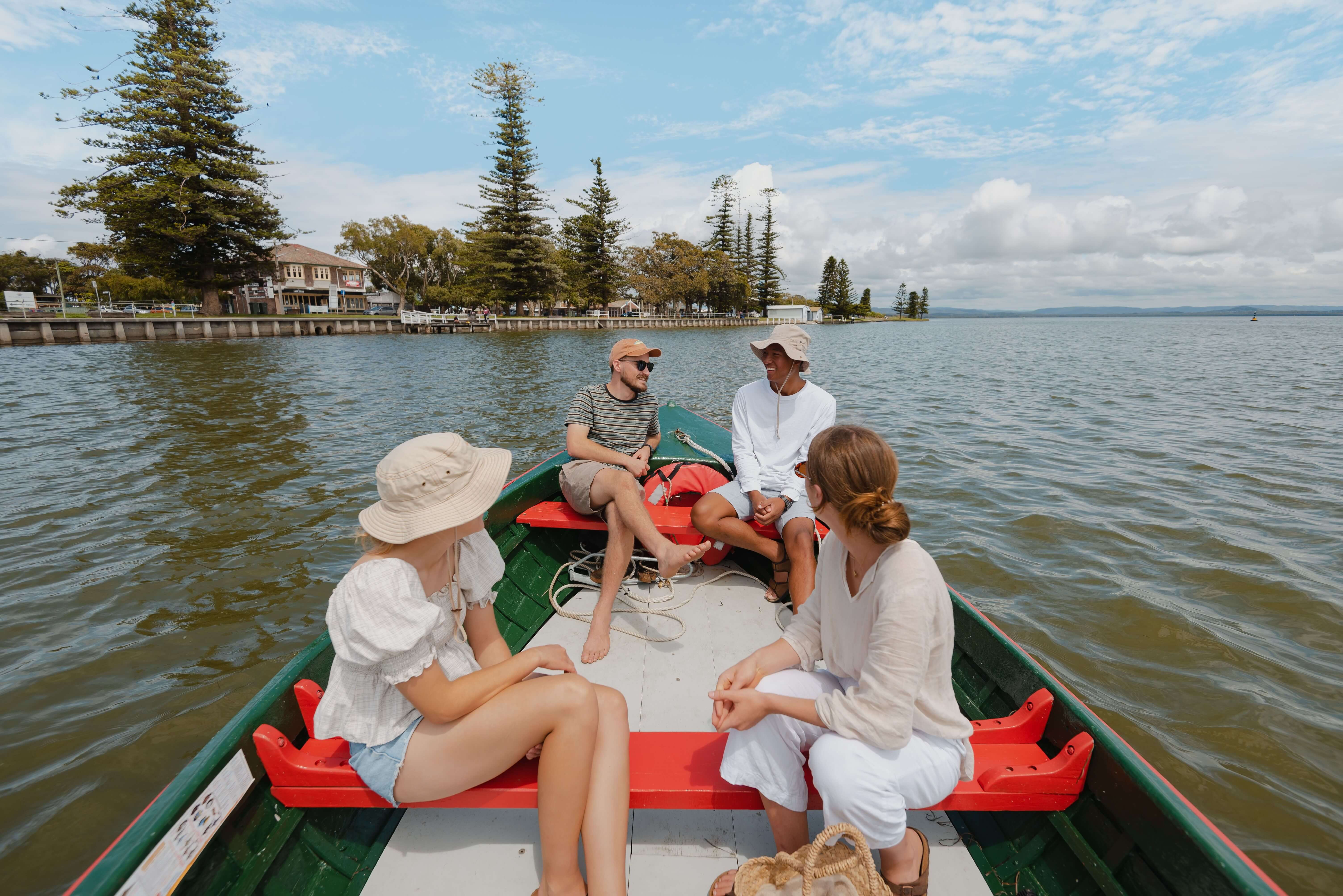 group of people in a boat